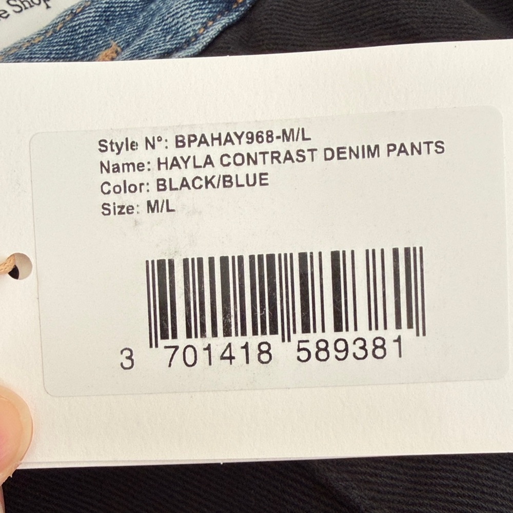 *NWT* The Frankie Shop Black and Blue Contrast Denim Pants M/L *always sold out* - Picture 8 of 8